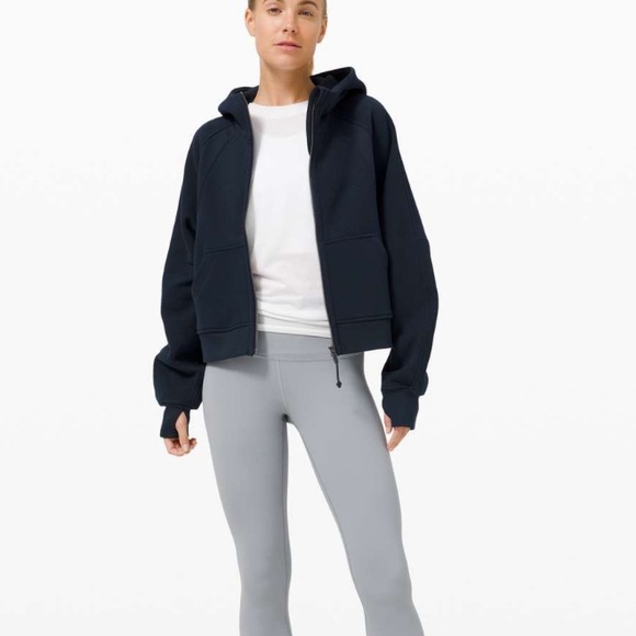 lululemon athletica Tops - Lululemon Full Zip Oversized Scuba Hoodie Blue Size M/L